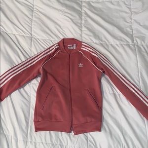 Rose pink adidas warmup sweatshirt